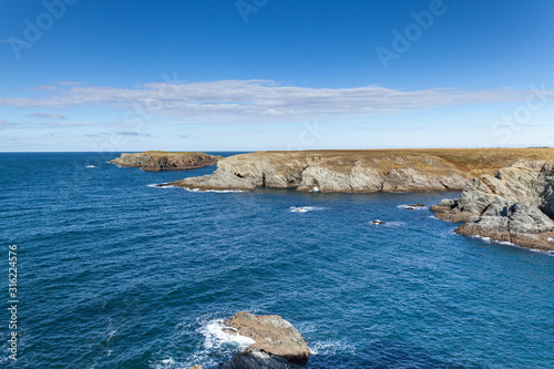 The rocks and cliffs in the ocean of the famous island Belle Ile en Mer in France