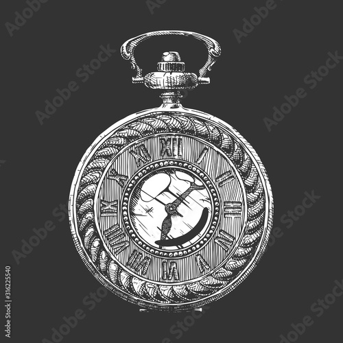 illustration of pocket watch