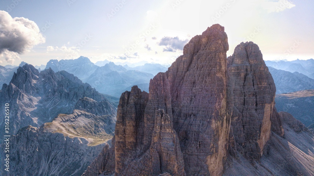 3 cime lavaredo from drone