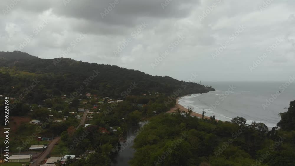 The northern coastline village of Grande Riviere on the Caribbean island of Trinidad and Tobago