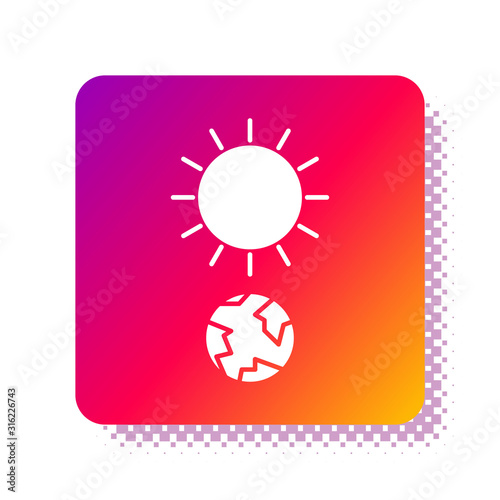 White Solstice icon isolated on white background. Square color button. Vector Illustration