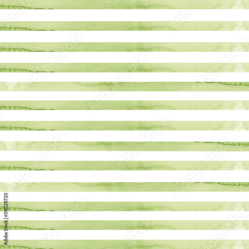 Background from watercolor green stripes on a white background. Use for wedding invitations, birthdays, menus and decorations.