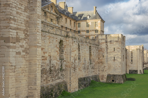 Part of the eastern wall of the Chateau de Vincennes of the Chateau de Vincennes, seen from the street photo