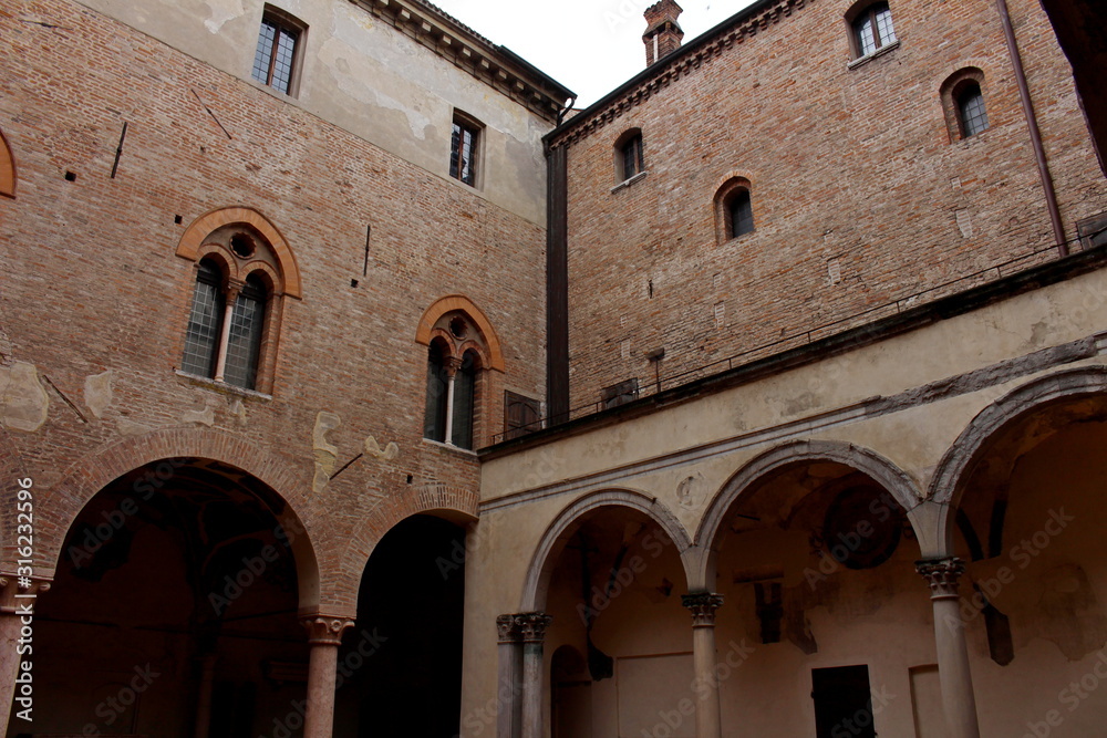 The facade of an internal courtyard of the Ducal Palace of Mantua
