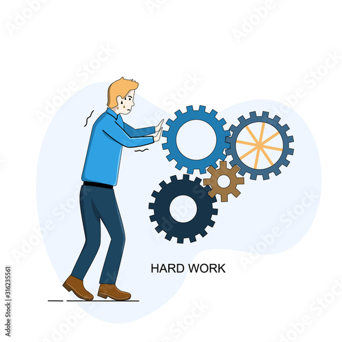 Illustration vector graphic people hard work