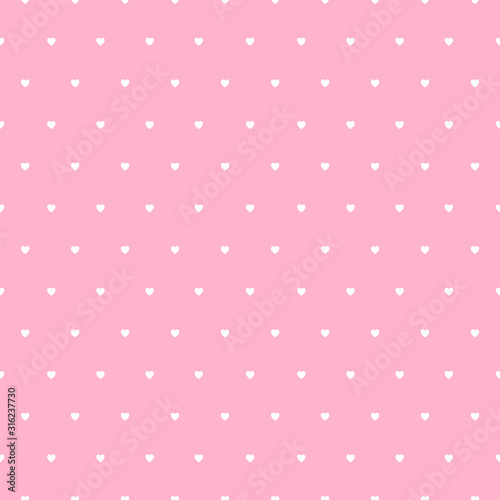 Pink seamless pattern with little hearts