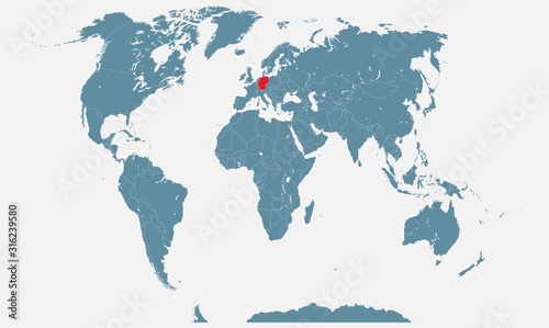 Fototapeta Naklejka Na Ścianę i Meble -  Germany country on world map vector background