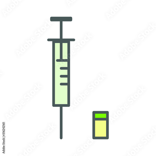 Syringe icon vector   medical instrument