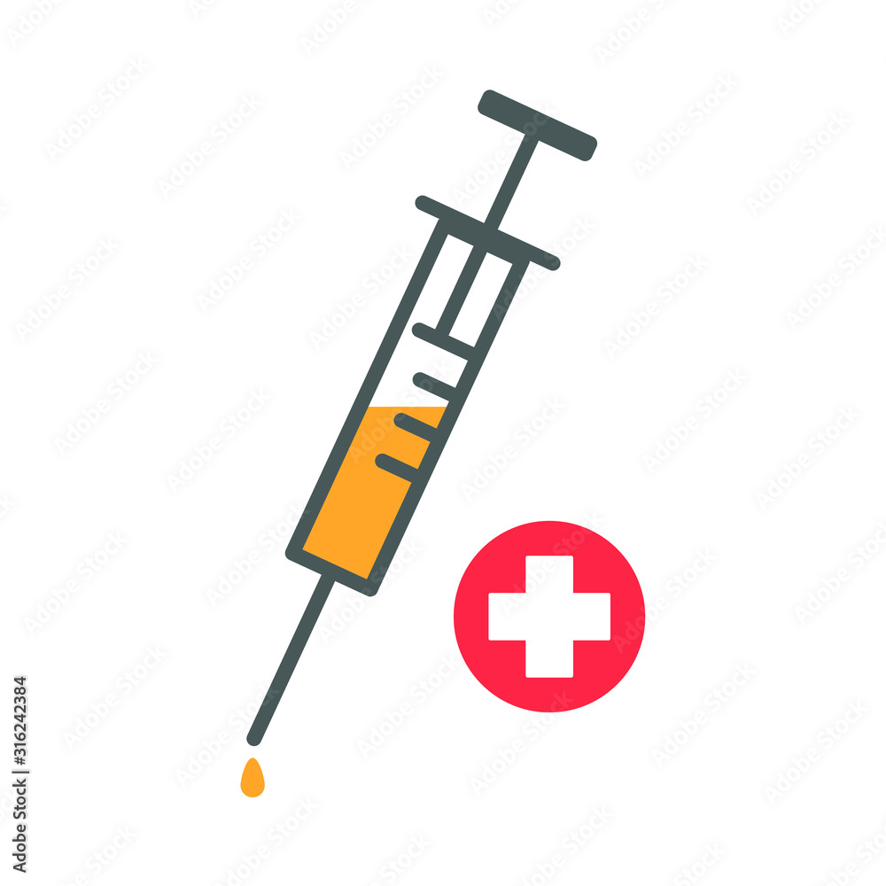 Obraz premium Syringe icon vector , medical instrument