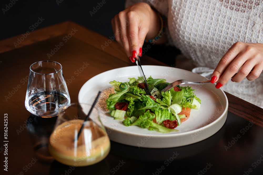 Plate with vegetable vegetarian salad