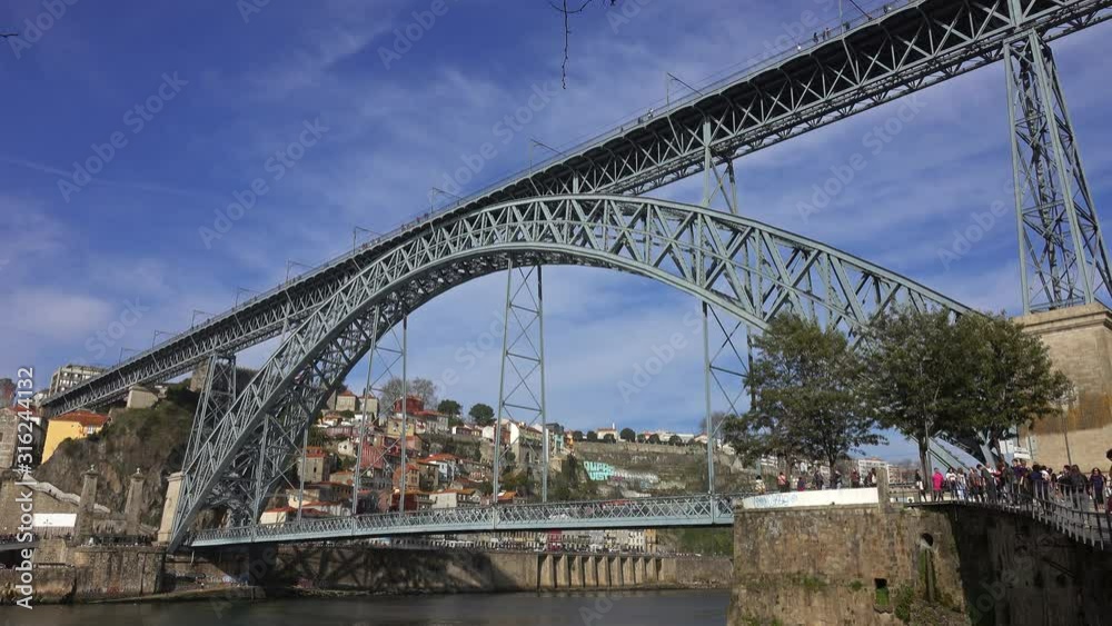 Douro river and the Dom Luis Bridge in Porto, Portugal, 4k Douro river and the Dom Luis Bridge in Porto, Portugal, 4k