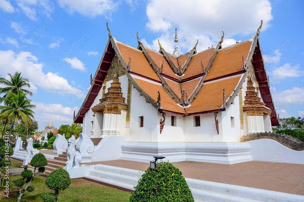 Wat Phumin Temple with blue sky background, Nan Province, Thailand