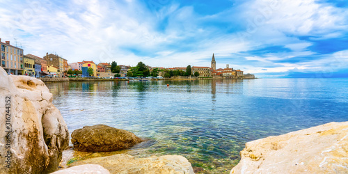 View to the city of Porec on a beautiful summer day, Croatia photo
