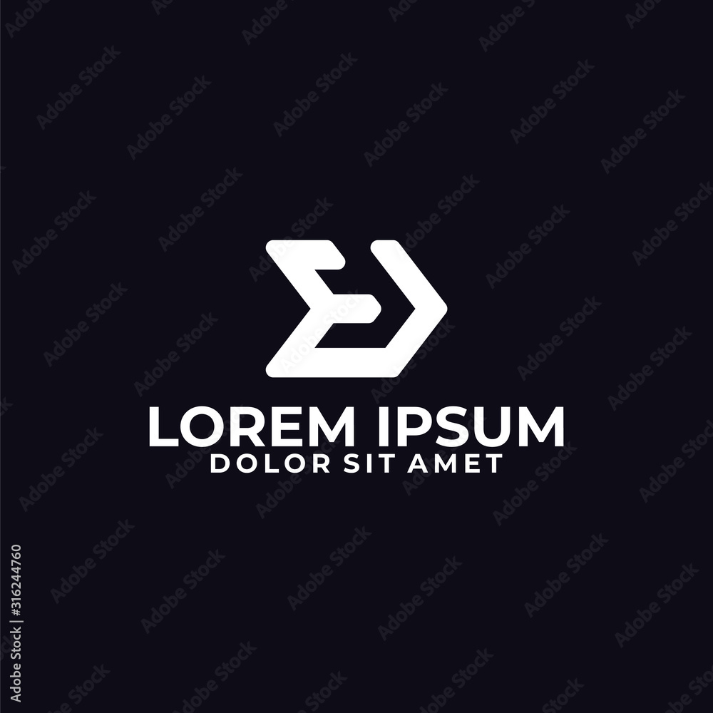 Initial letter E logo template with bold arrow line art symbol in flat design monogram illustration Initial letter E logo template with bold arrow line art symbol in flat design monogram illustration