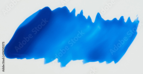Glossy blue paint stain isolated