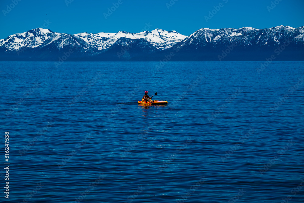 Fototapeta kayaking on the lake