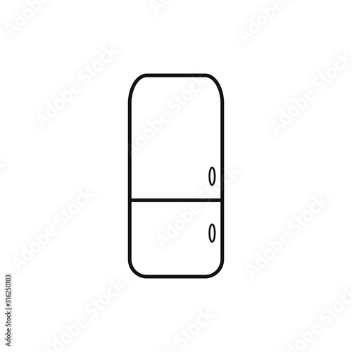 vector icon shaped fridge with freezer