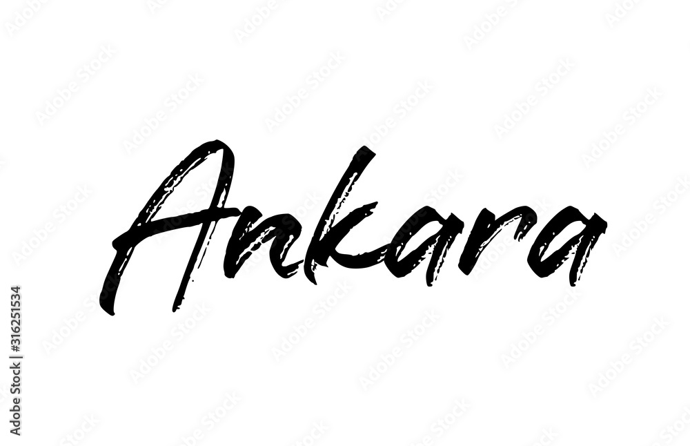 capital Ankara typography word hand written modern calligraphy text lettering