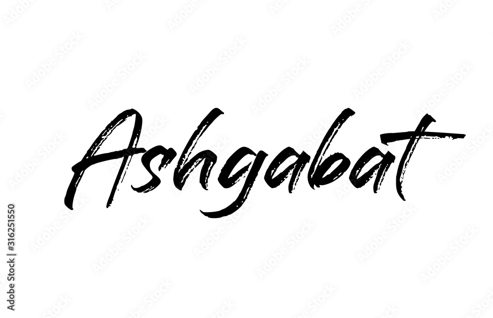 capital Ashgabat typography word hand written modern calligraphy text lettering
