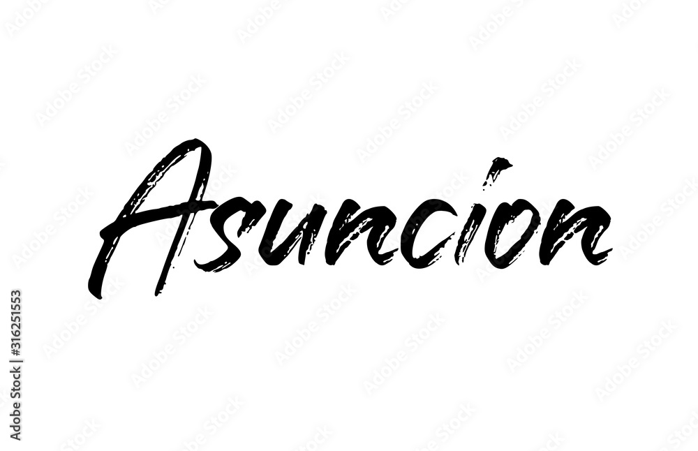 capital Asuncion typography word hand written modern calligraphy text lettering