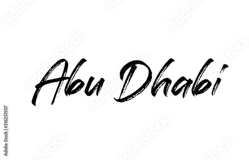 capital Abu Dhabi typography word hand written modern calligraphy text lettering