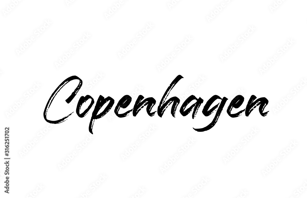 capital Copenhagen typography word hand written modern calligraphy text lettering
