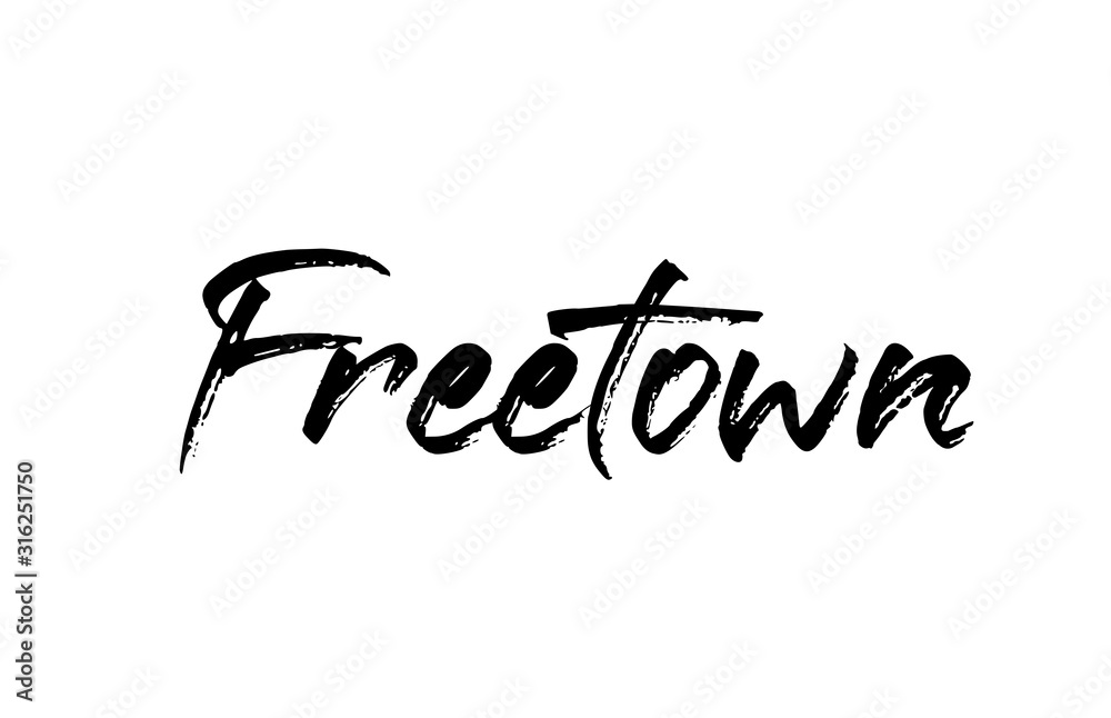 capital Freetown typography word hand written modern calligraphy text lettering