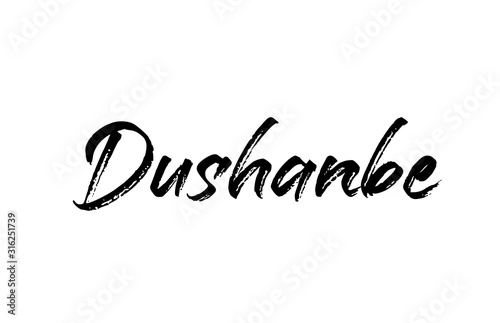 capital Dushanbe typography word hand written modern calligraphy text lettering