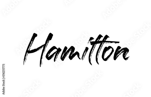 capital Hamilton typography word hand written modern calligraphy text lettering