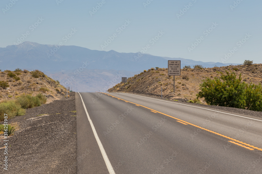 American wilderness, an empty state road, Nevada, USA. American wilderness, an empty state road, Nevada, USA.