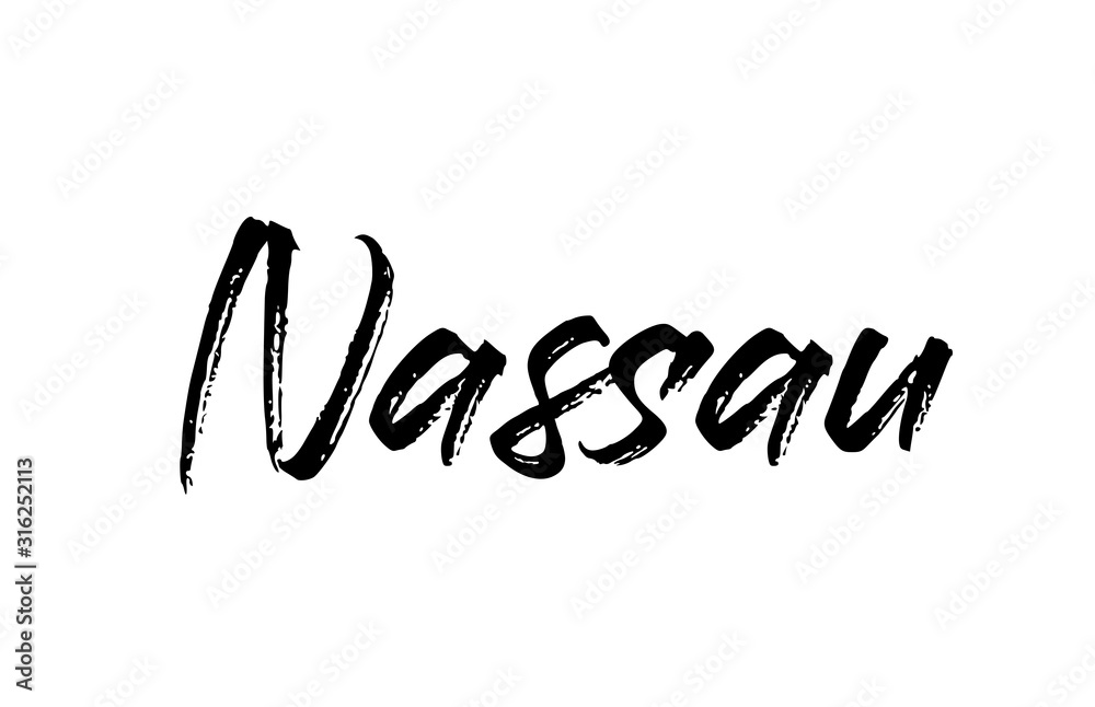 capital Nassau typography word hand written modern calligraphy text lettering