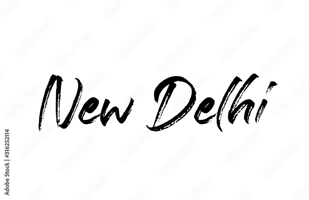 capital New Delhi typography word hand written modern calligraphy text lettering