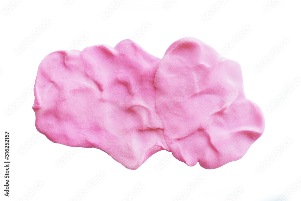 Pink cloud of pink air mass for sculpting. Plasticine. Isolate.