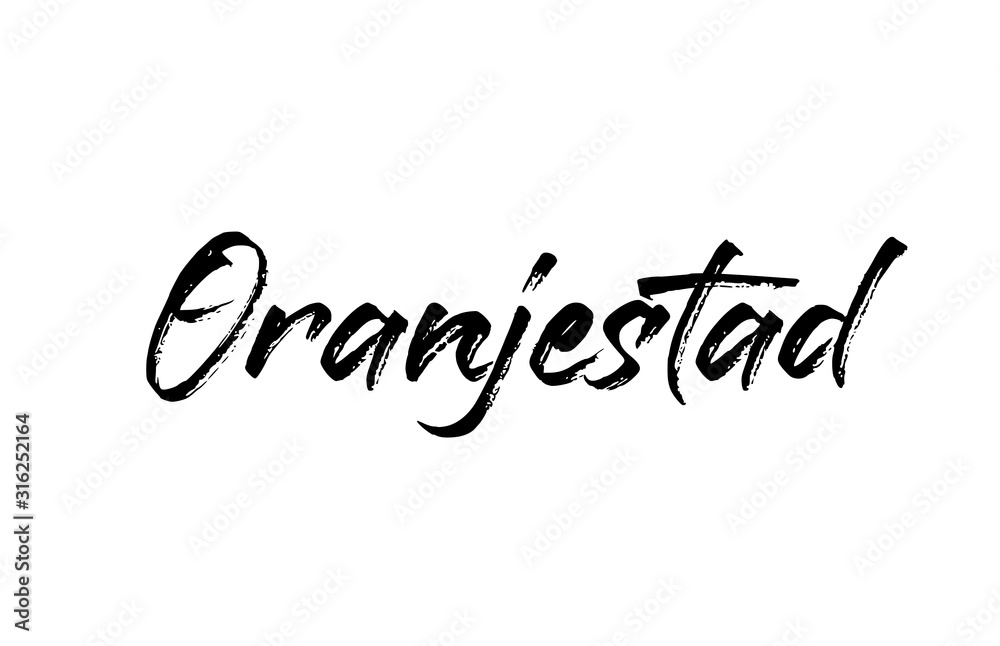 capital Oranjestad typography word hand written modern calligraphy text lettering