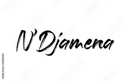 capital N Djamena typography word hand written modern calligraphy text lettering