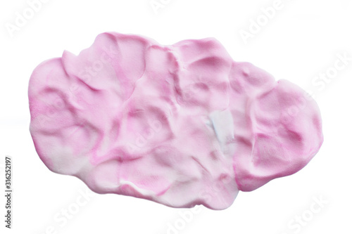 Pink cloud of pink air mass for sculpting. Plasticine. Isolate