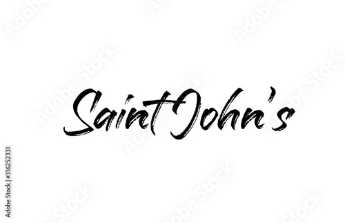 capital Saint John typography word hand written modern calligraphy text lettering