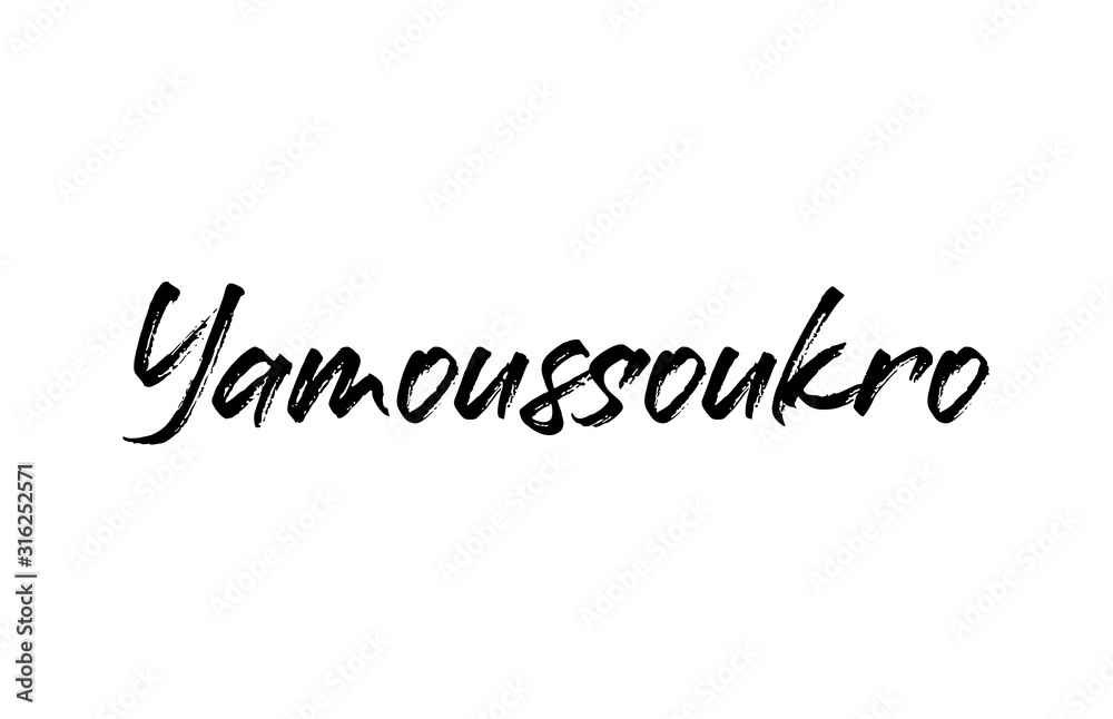 capital Yamoussoukro typography word hand written modern calligraphy text lettering
