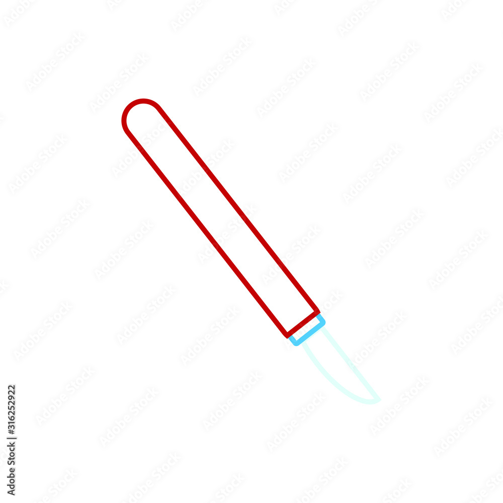 vector icon of surgeon scalpel with simple shapes