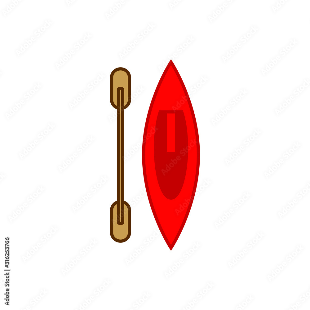 vector icon of canoe with simple shapes vector icon of canoe with simple shapes