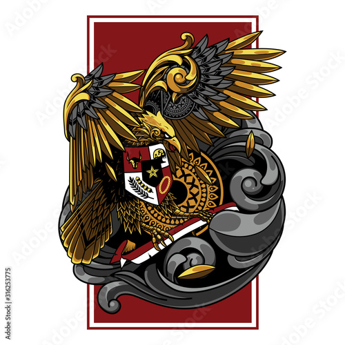 garuda indonesia illustration and tshirt design