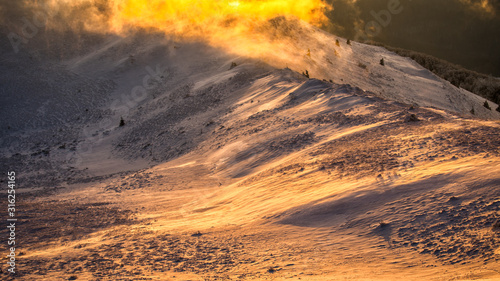 Fototapeta Naklejka Na Ścianę i Meble -  Splendid sunrise in the mountains. Carpathian Mountains. Bieszczady National Park. Poland.