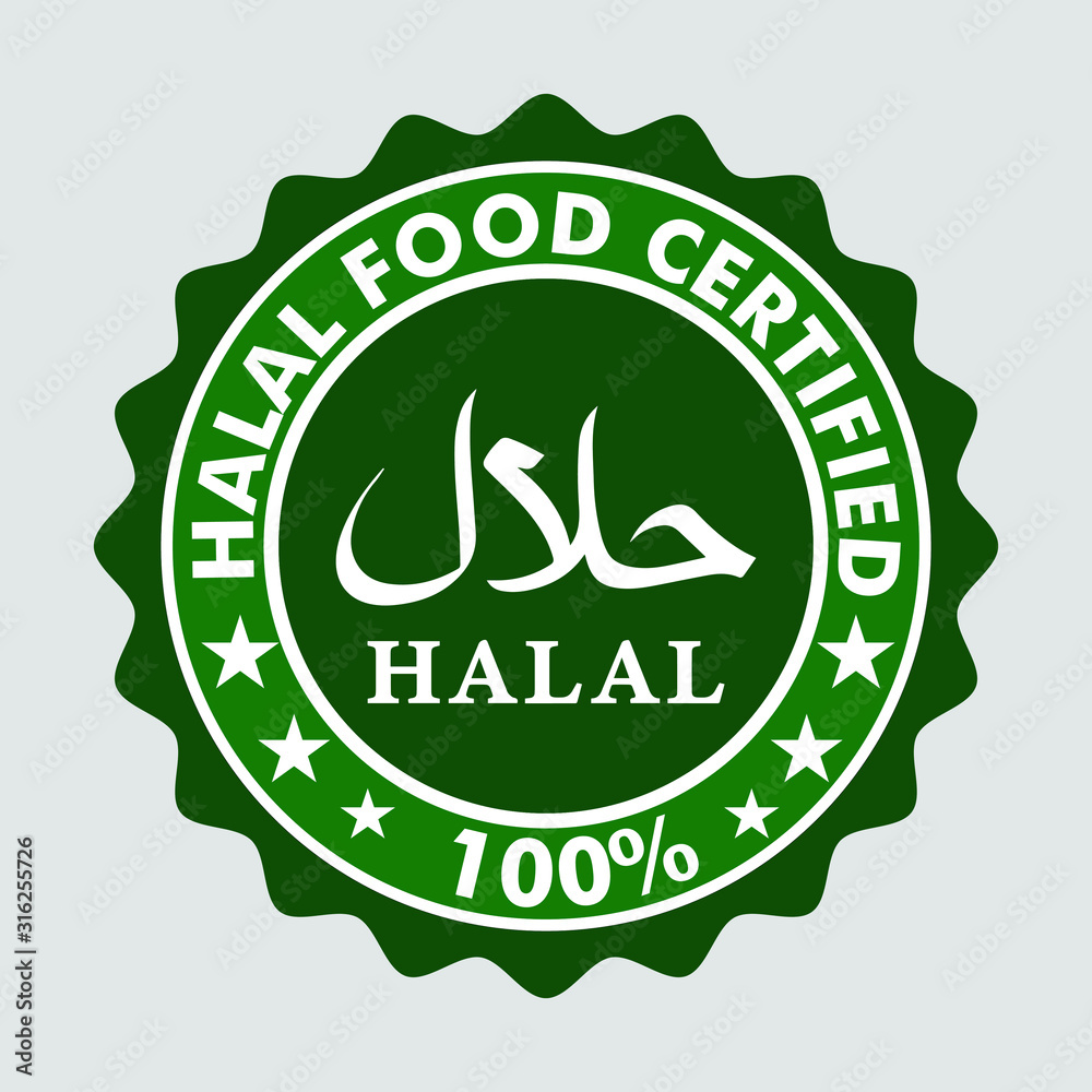 halal food vector for packaging 