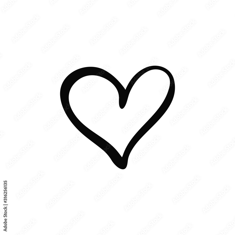 Hand drawn isolated heart Hand drawn isolated heart