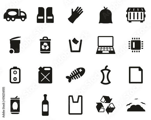 Garbageman Icons Black & White Set big