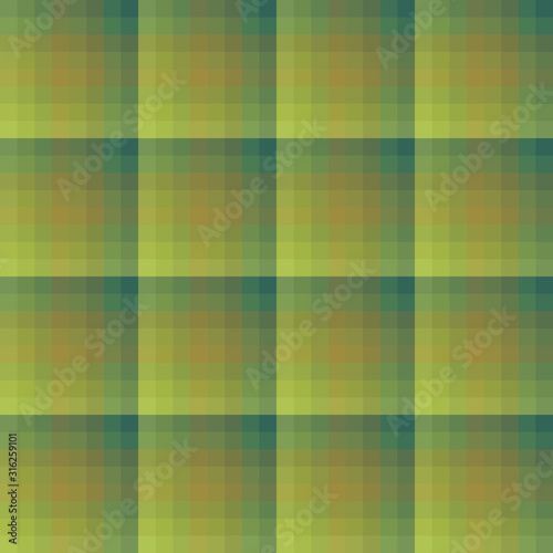 Abstract background of green squares of forest moss color.  Endless pattern for your design.