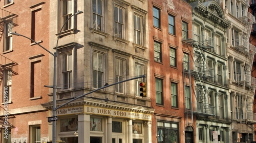 New York Soho Sign on Building City Streets Lower East Side