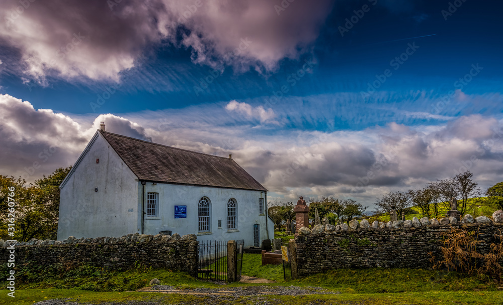 Obraz premium Gellionnen Chapel, Wales, UK (Built in 1692)