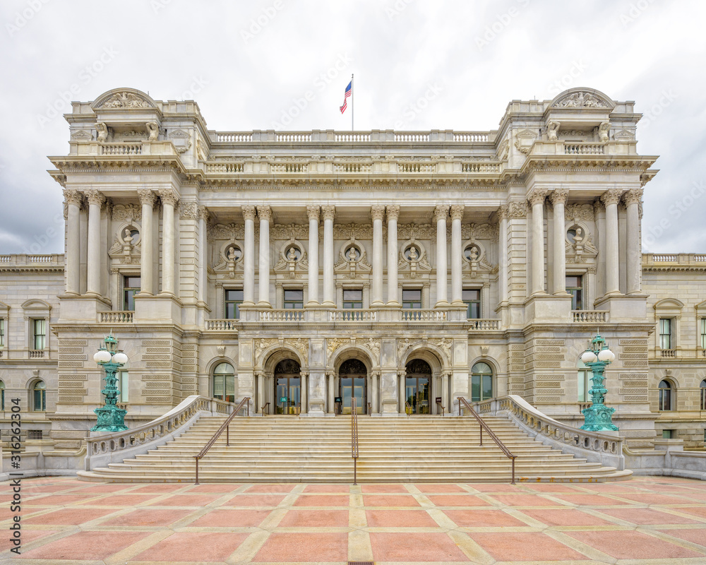 West face of the Library of Congress in Washington DC 