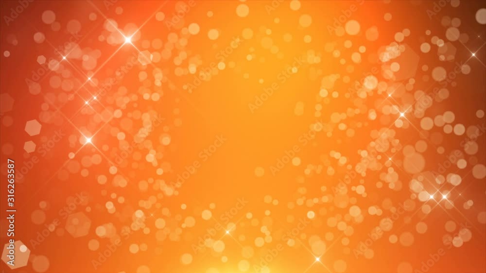 orange bokeh background intro particles